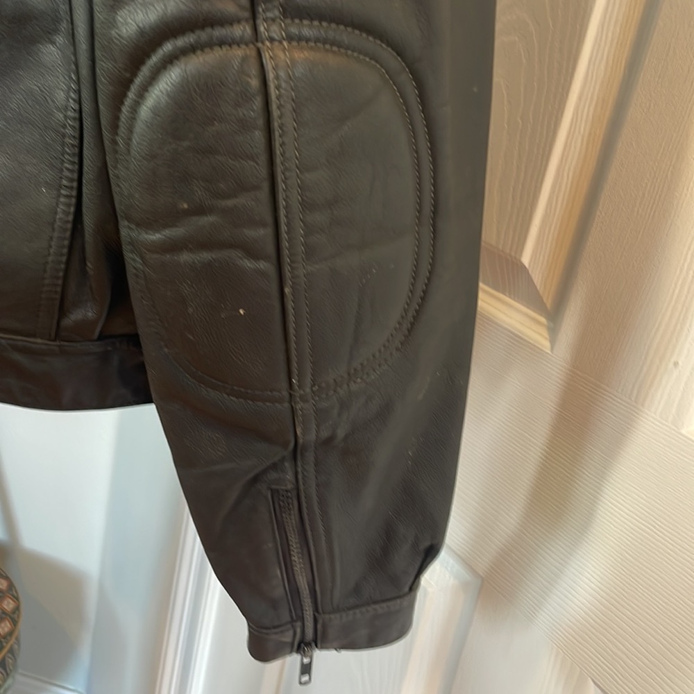 Vintage aviator leather jacket bomber motorcycle brown women’s size 36 - Picture 5 of 16
